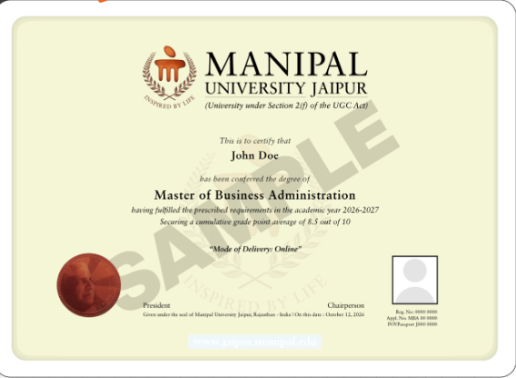 Manipal University Jaipur Online MBA Fees 2026 — Semester-Wise Fee Structure